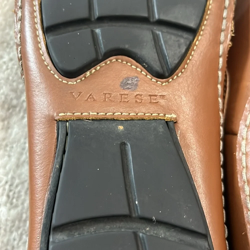 Varese Casual Max Brown Leather‎ Slip on Loafers Driving Shoes Size 10